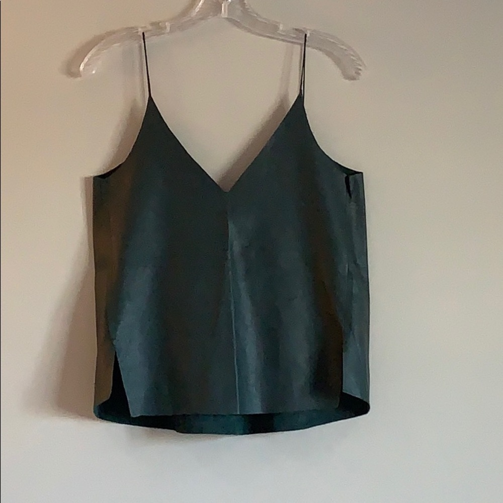 Zara Pleather Green Top
